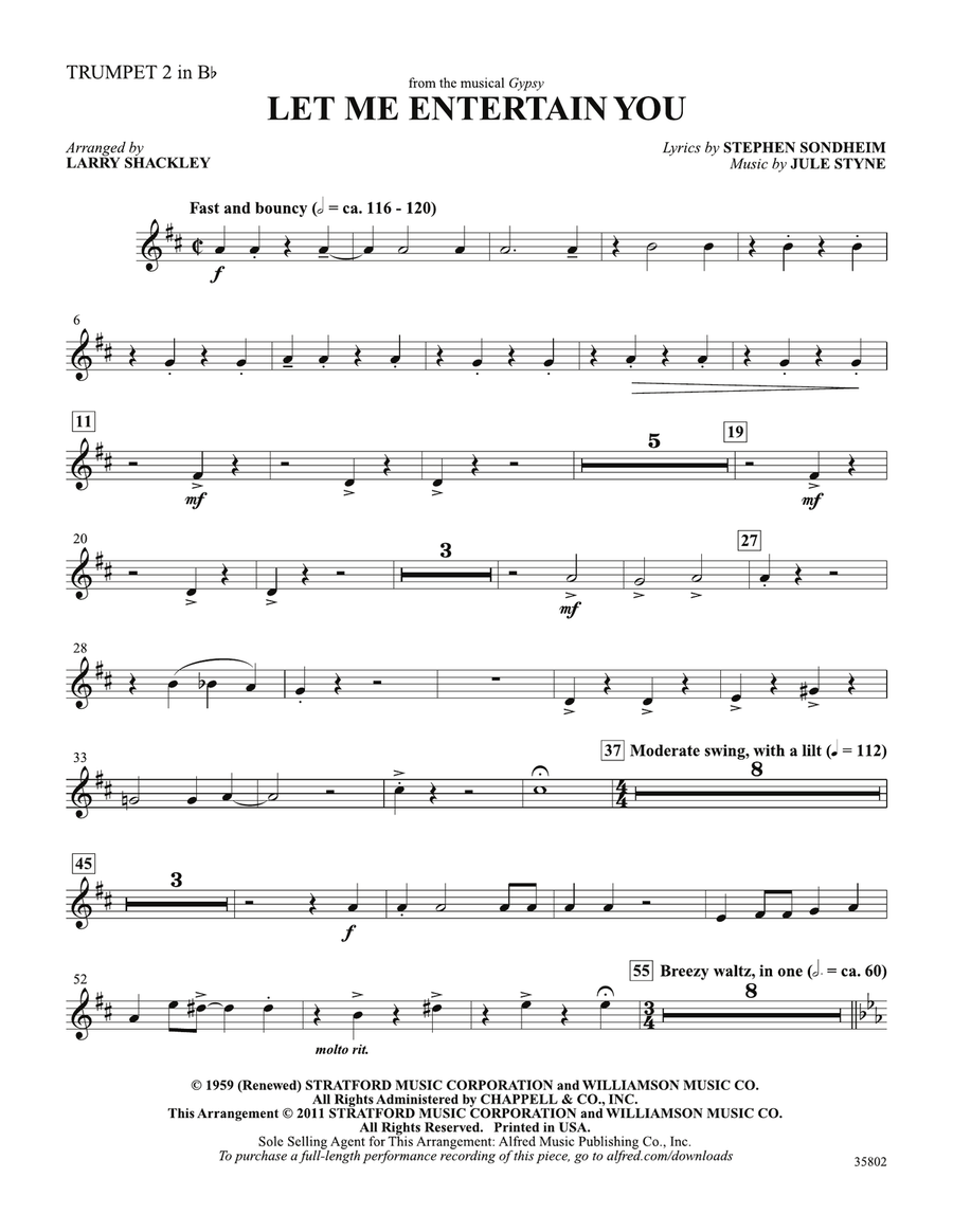 Let Me Entertain You (from Gypsy): 2nd B-flat Trumpet