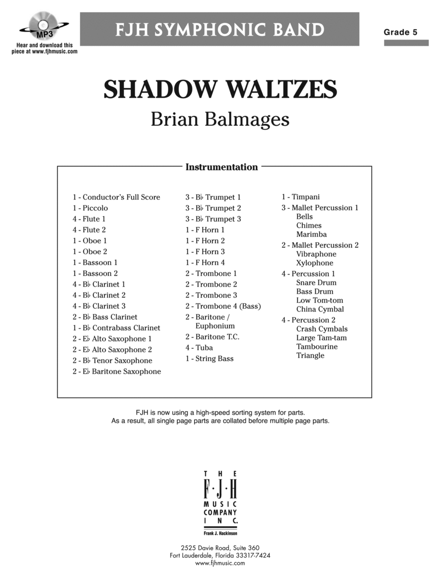 Shadow Waltzes: Score