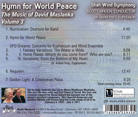 The Music of David Maslanka Vol. 3: Hymn for World Peace