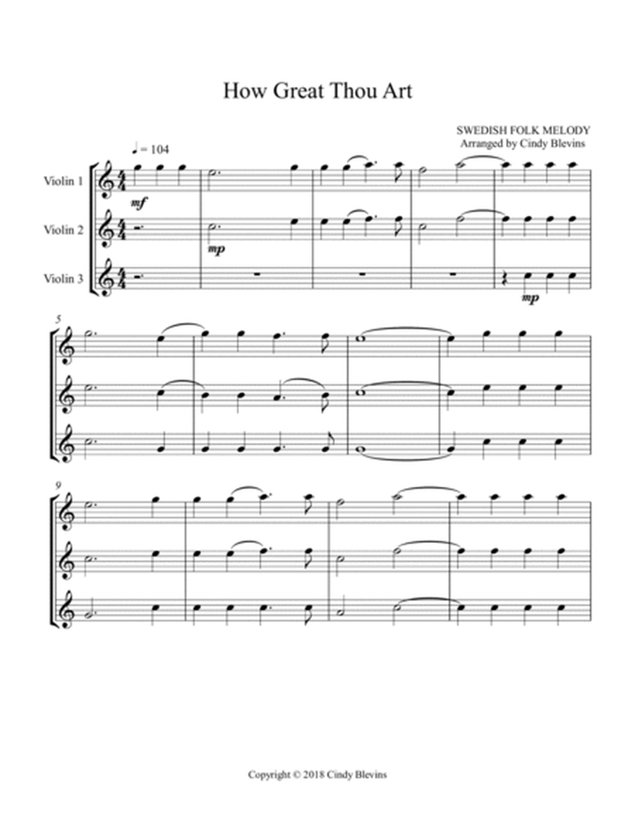 How Great Thou Art, for Violin Trio image number null