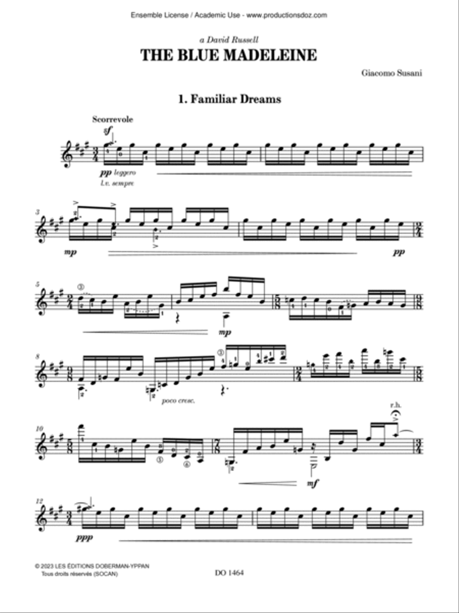 The Blue Madeleine Classical Guitar scores gallery preview page 2