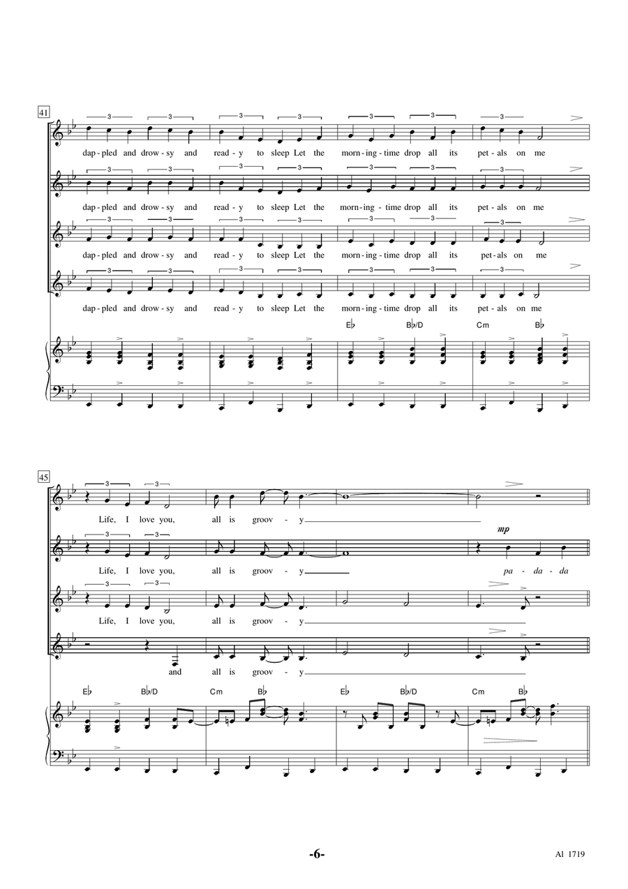 The 59th Street Bridge Song (Feelin' Groovy) SSAA scores gallery preview page 6