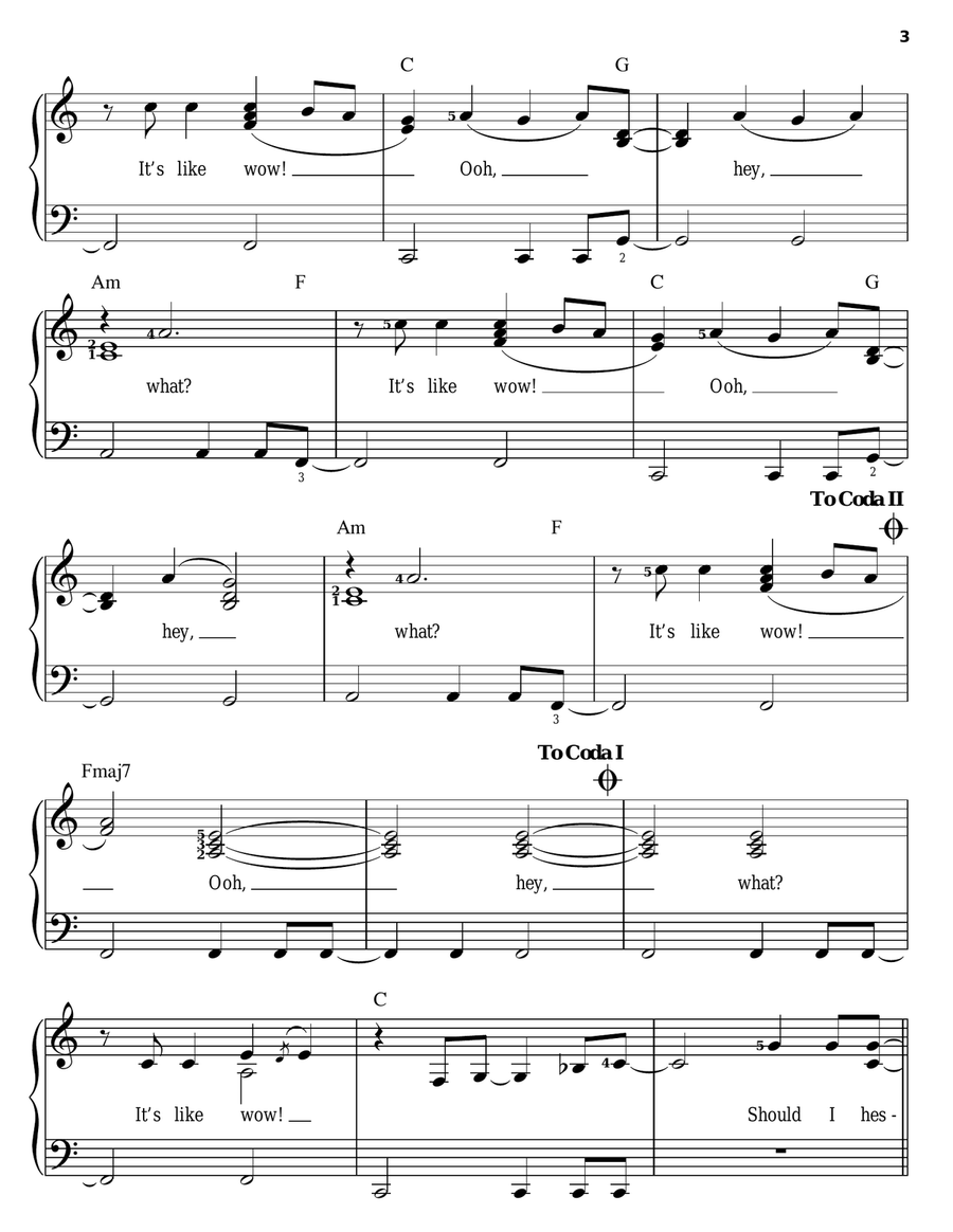 Like Wow! Easy Piano scores gallery preview page 3