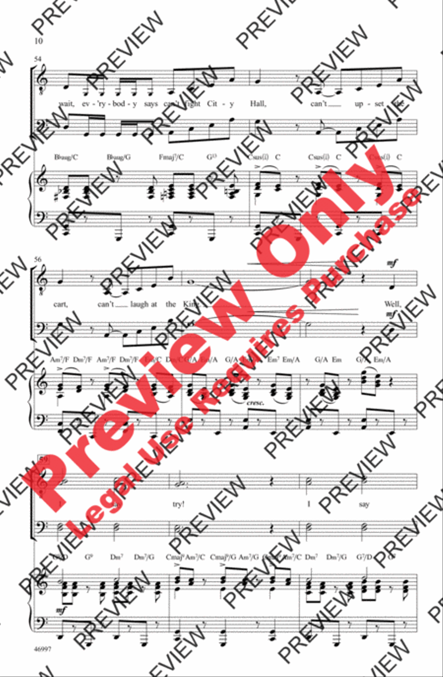 Everybody Says Don't Men's Choir scores gallery preview page 10