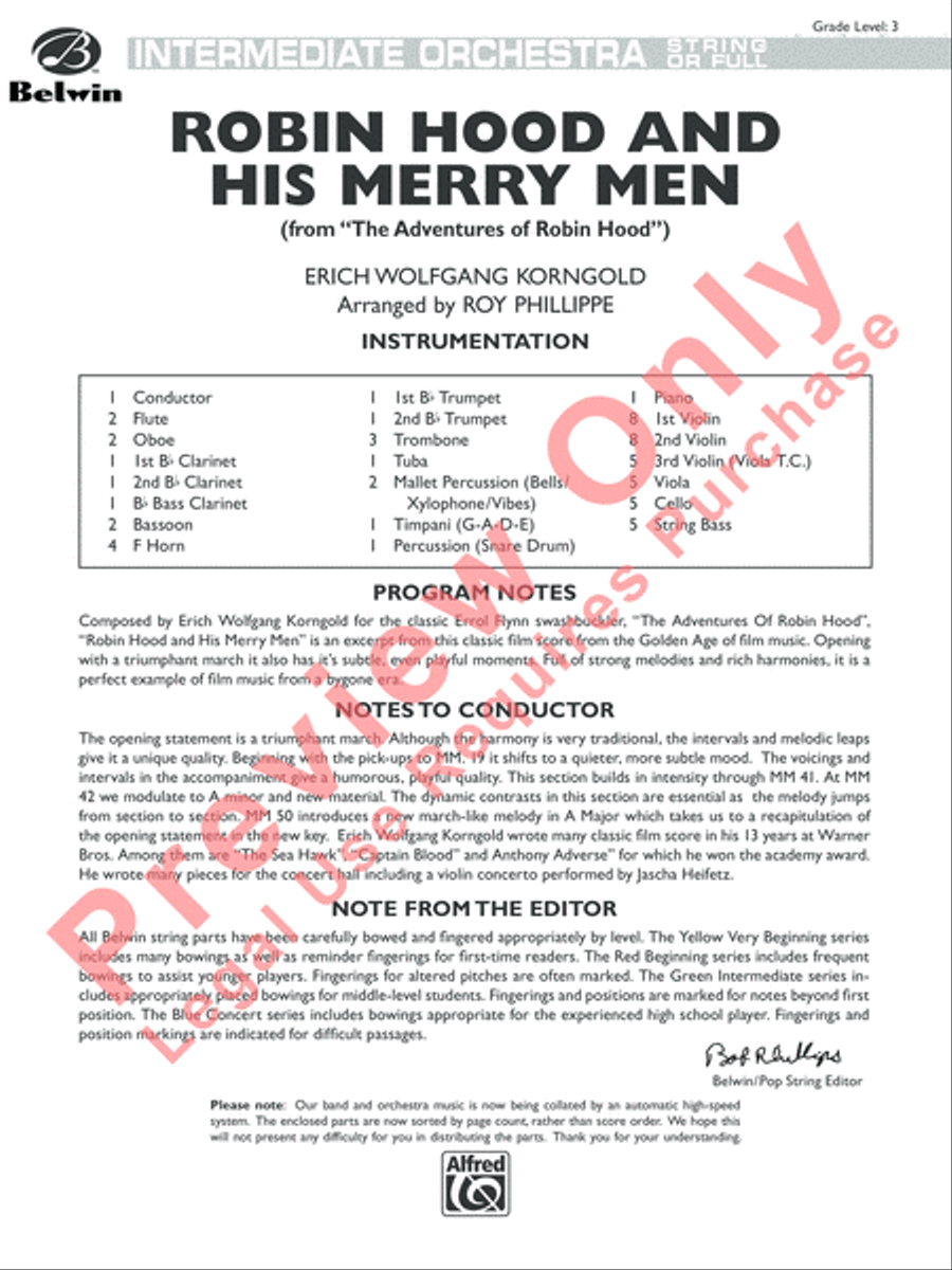 Robin Hood and His Merry Men Full Orchestra scores gallery preview page 2