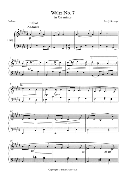 Brahms Waltz No.7 in C# minor image number null