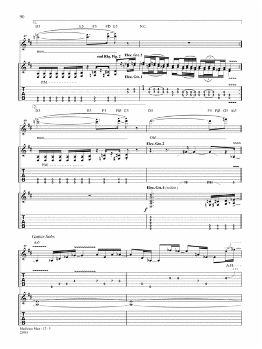 Medicine Man Guitar Tablature scores gallery preview page 5