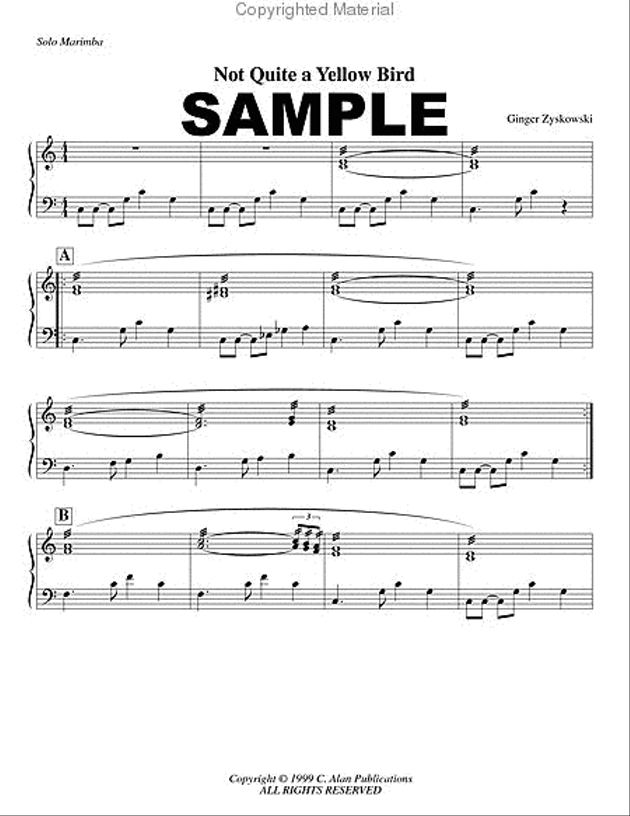 Not Quite a Yellow Bird Percussion Ensemble scores gallery preview page 2