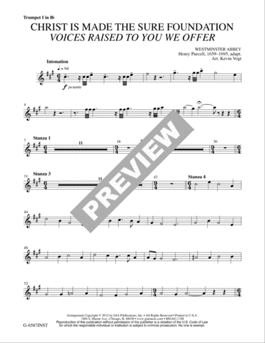 Christ Is Made the Sure Foundation / Voices Raised to You We Offer - Instrument edition Trombone scores gallery preview page 3