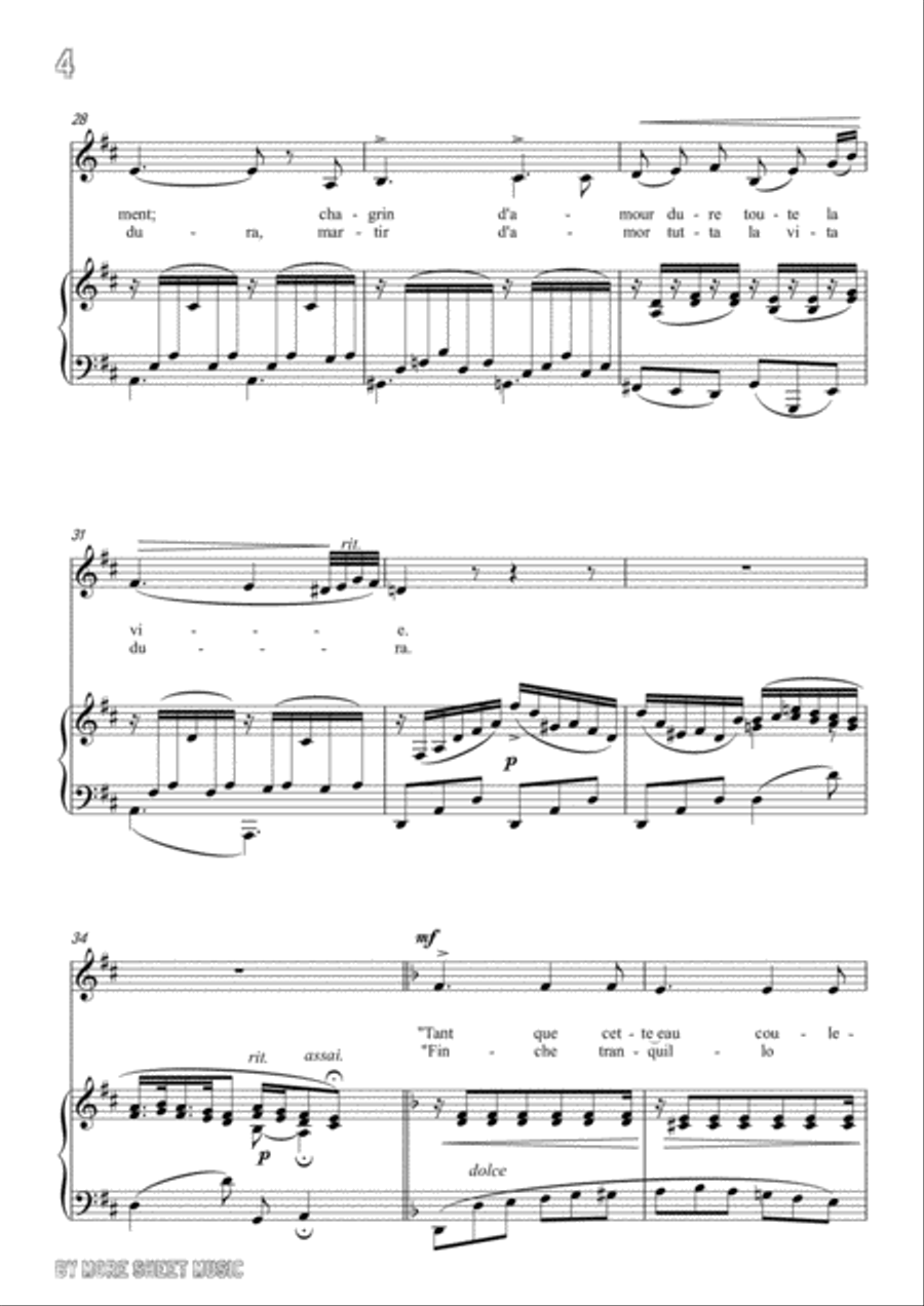 Giovanni-Piacer d'amor in D Major,for Voice and Piano Voice Solo scores gallery preview page 6