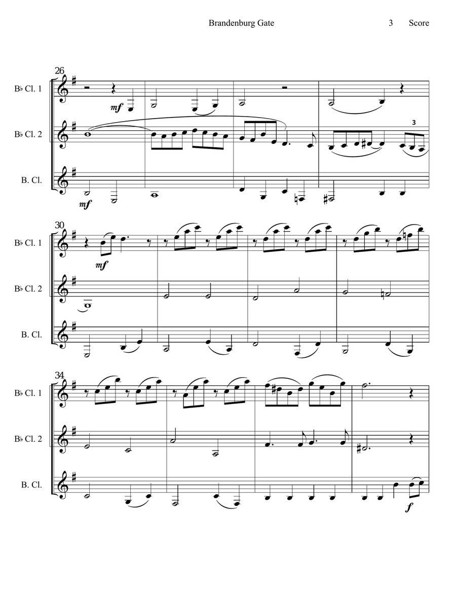 Brandenburg Gate Brandenburg Gate Woodwind Trio scores gallery preview page 4