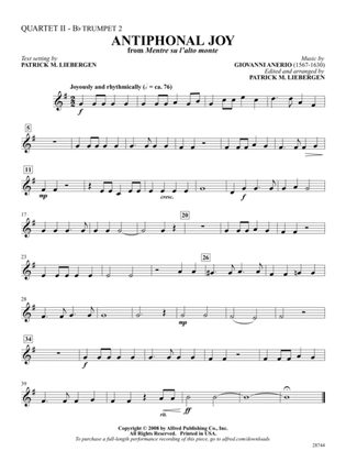 Antiphonal Joy (from Mentre su l'alto monte): 4th B-flat Trumpet