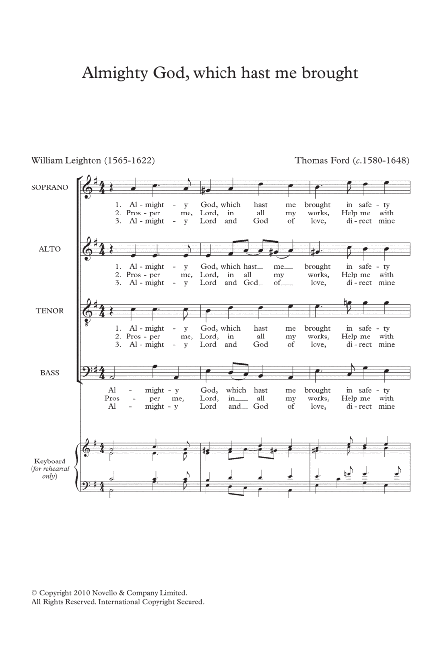 Almighty God, Which Hast Me Brought Choir scores gallery preview page 1