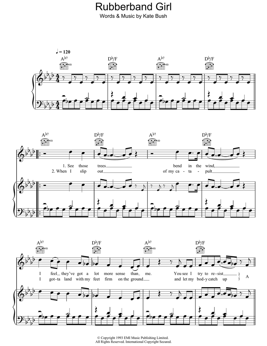 Rubberband Girl Rubberband Girl Piano, Vocal, Guitar scores gallery preview page 1
