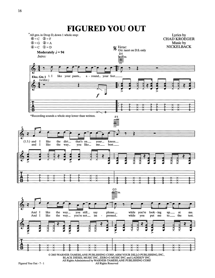 Figured You Out Figured You Out Acoustic Guitar scores gallery preview page 1