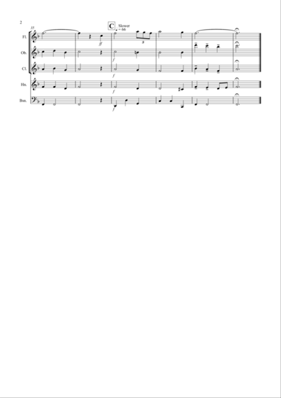 Amazing Grace for Wind Quintet Woodwind Quartet scores gallery preview page 2