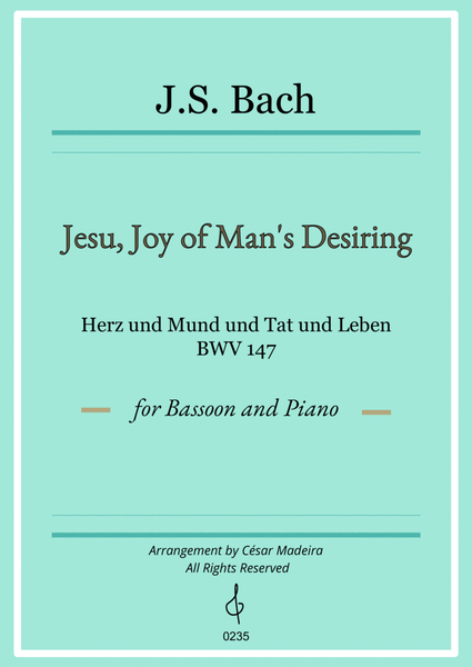 Jesu, Joy of Man's Desiring - Bassoon and Piano (Individual Parts) image number null