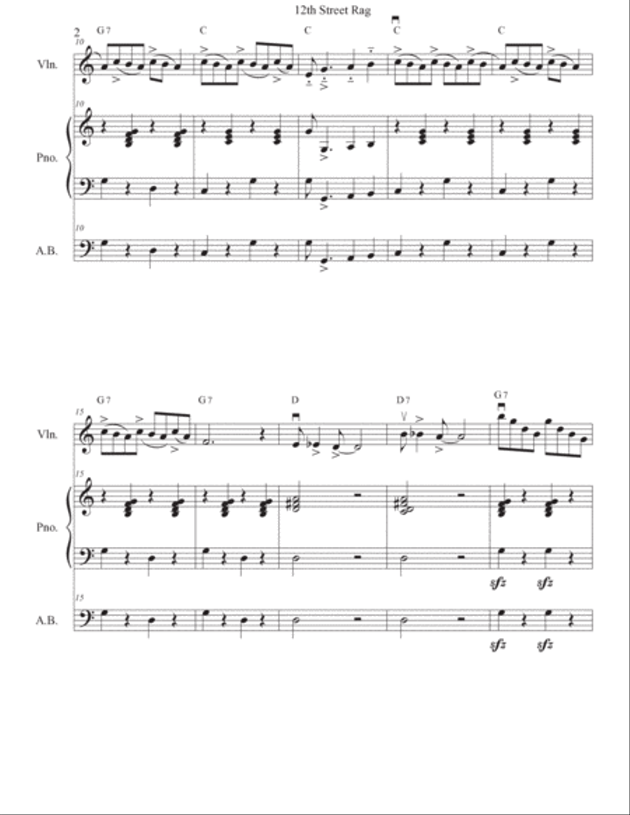 12th Street Rag Violin Solo scores gallery preview page 6
