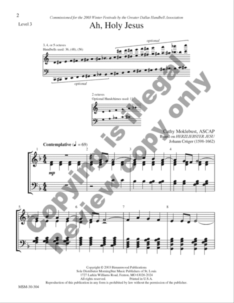 Ah, Holy Jesus Ah, Holy Jesus 5-Octaves scores gallery preview page 9