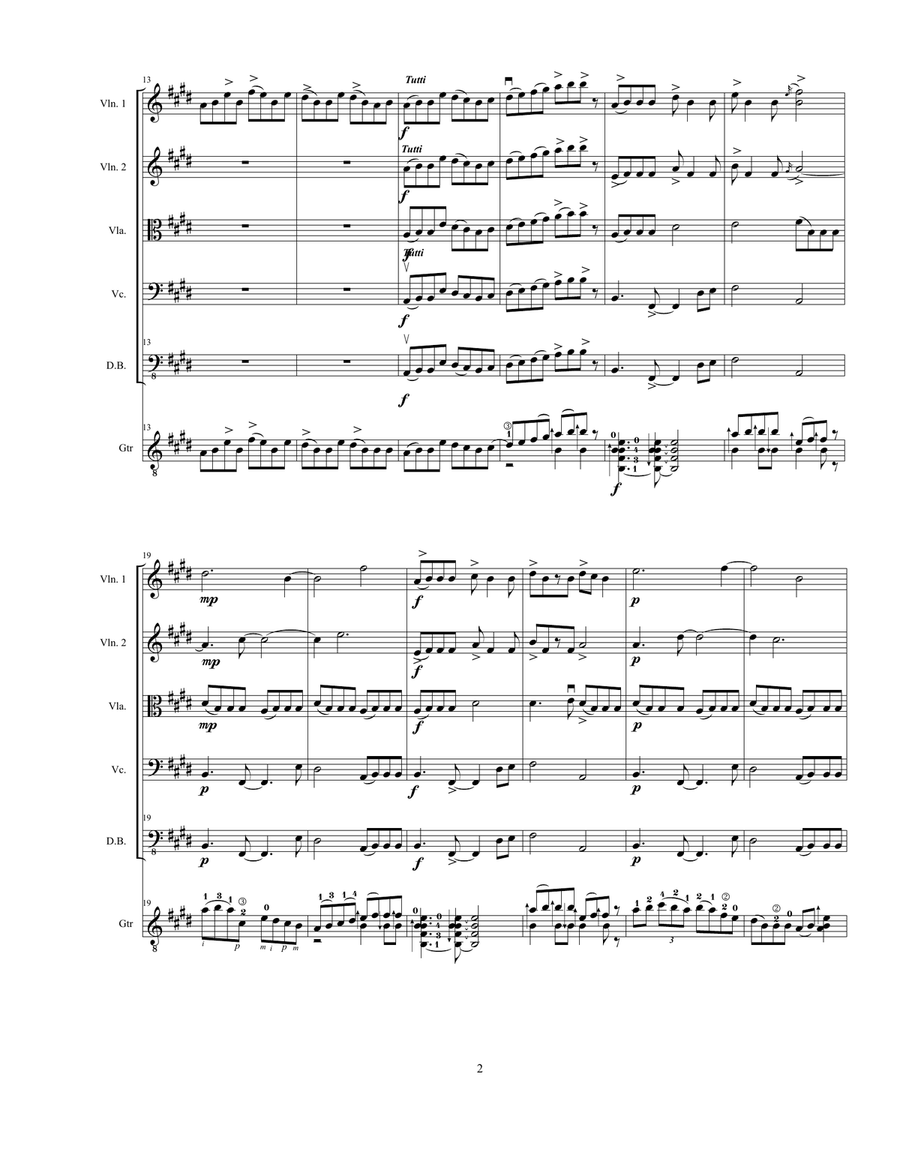 Cumberland Concerto for Guitar and Strings Chamber Orchestra scores gallery preview page 2