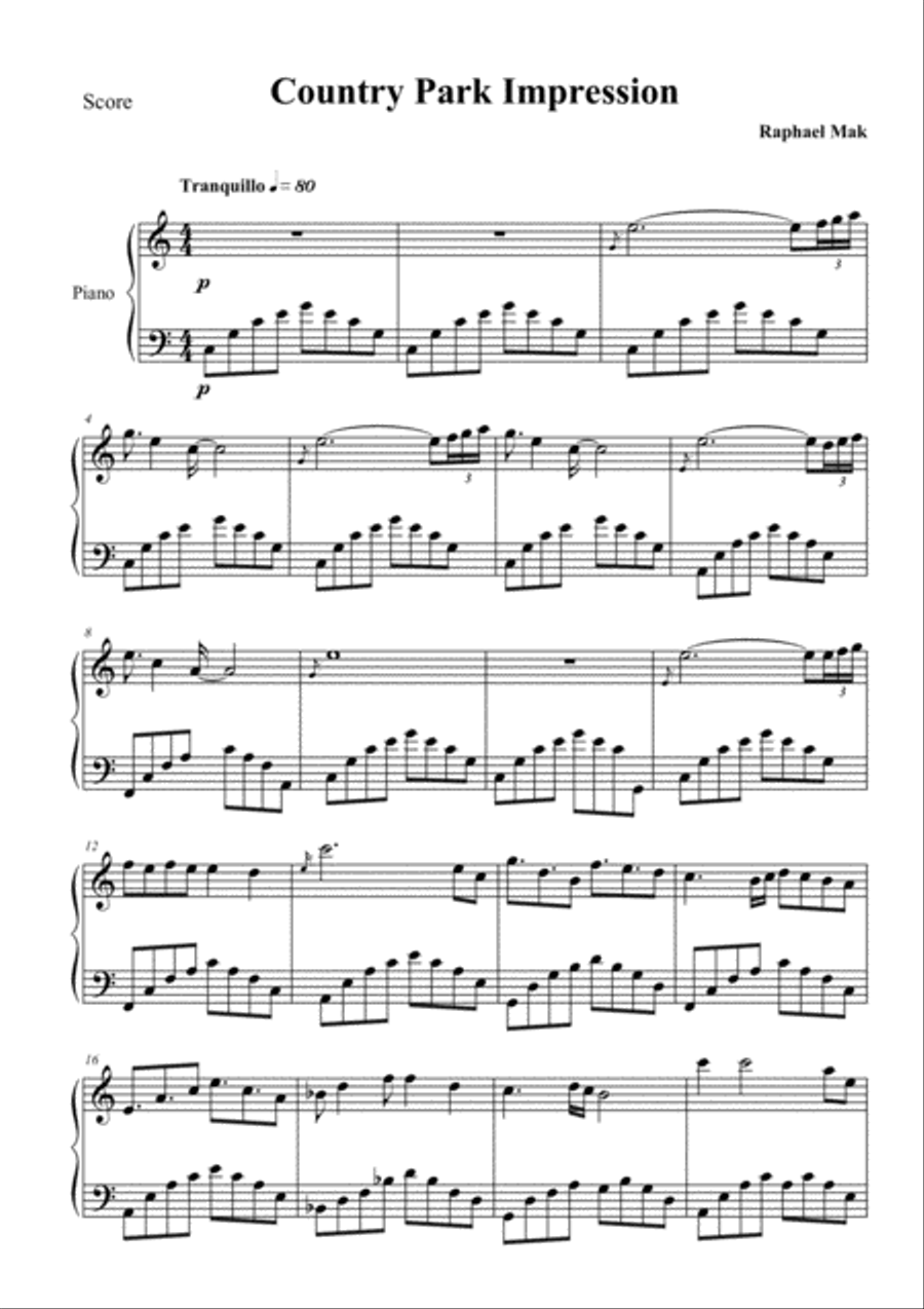 Country Park Impression, op. 1 Easy Piano scores gallery preview page 3