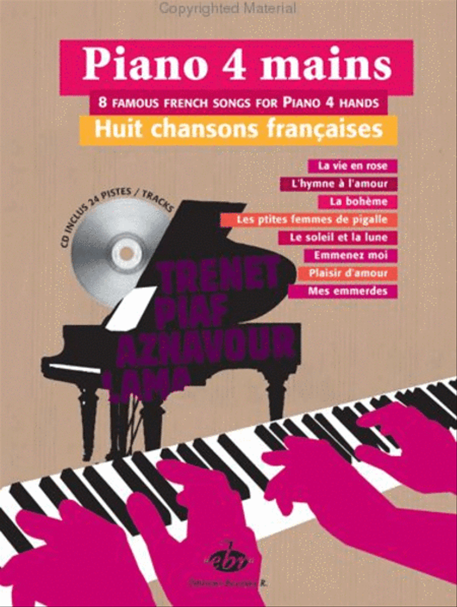8 chansons françaises pour Piano 4 mains + CD Piano Duet scores gallery preview page 2