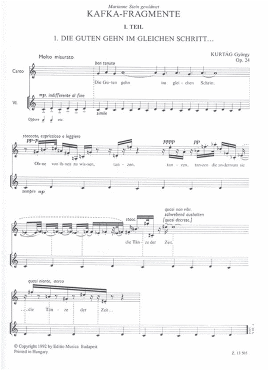 Kafka-Fragmente für Sopran und Violine op. 24 Voice Solo scores gallery preview page 2