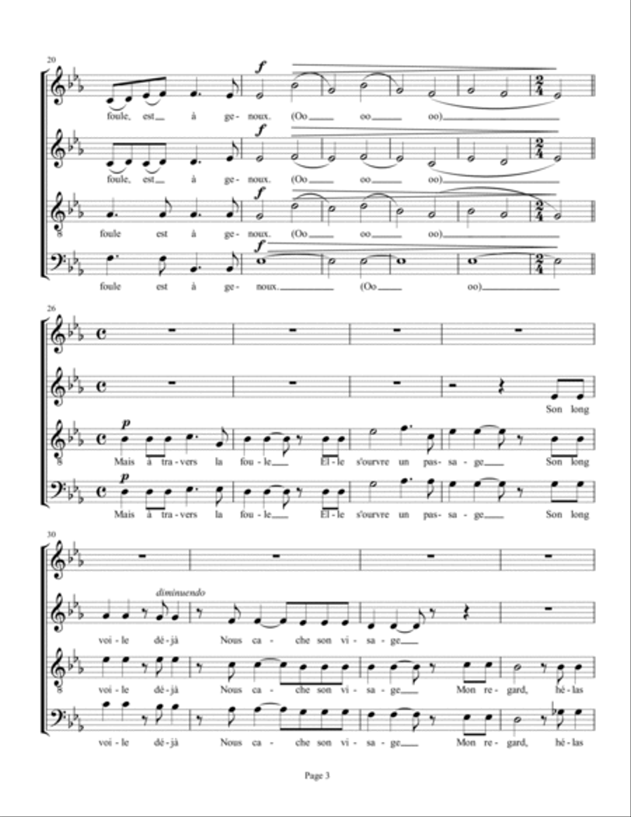 Pearl Fishers Duet: Au fond du temple saint 4-Part scores gallery preview page 3