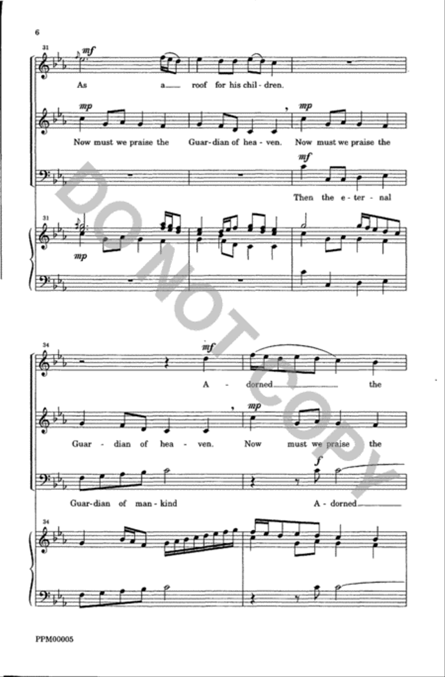 Three Celtic Prayers - III. Caedmon's Hymn 3-Part scores gallery preview page 7
