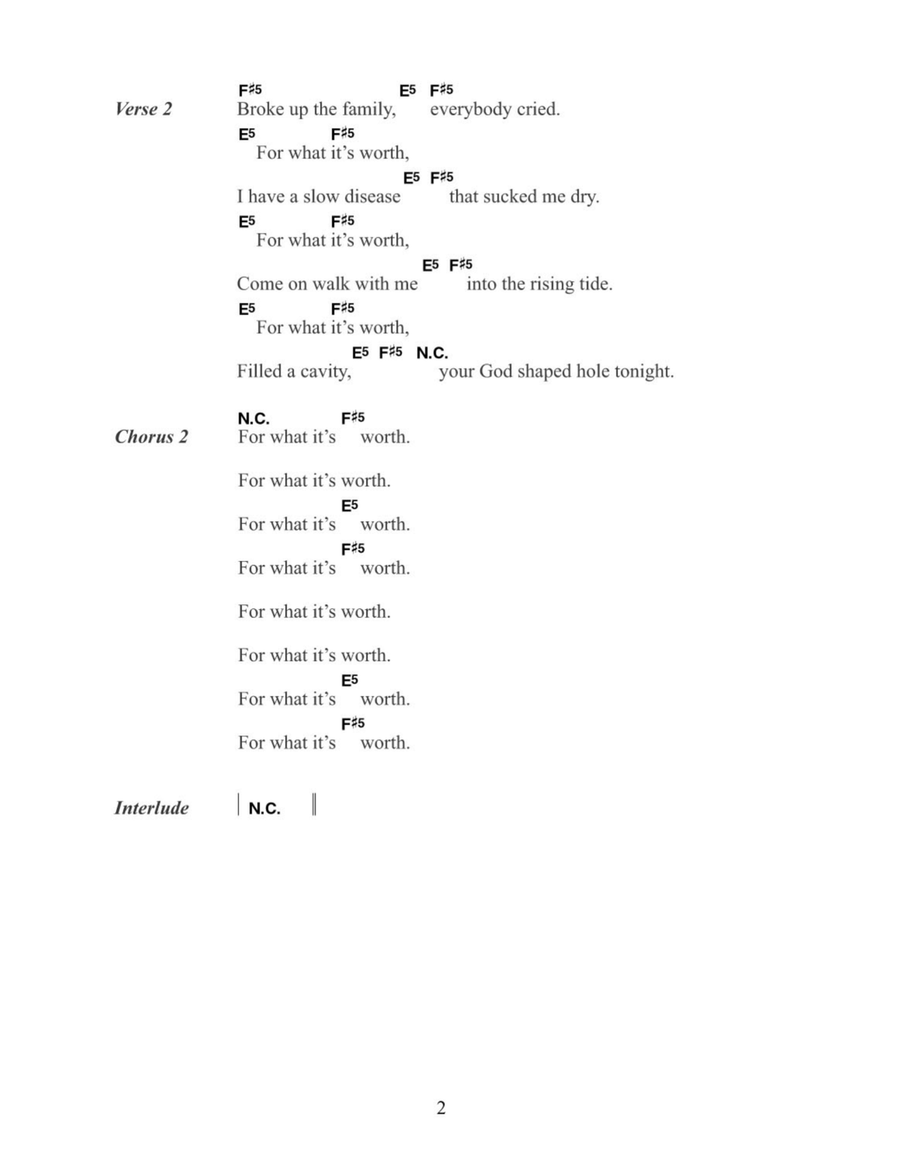 For What It's Worth Acoustic Guitar scores gallery preview page 2