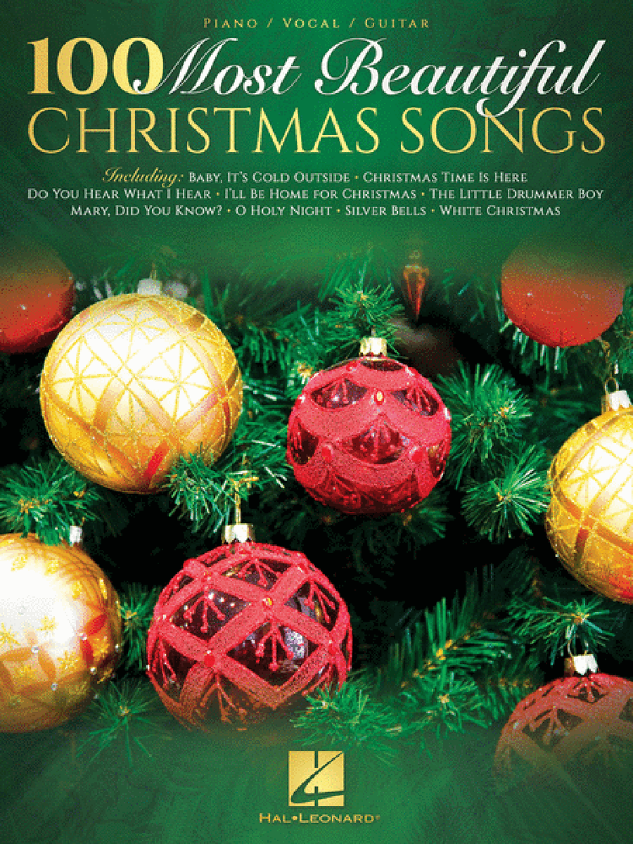 100 Most Beautiful Christmas Songs Piano, Vocal, Guitar scores gallery preview page 1