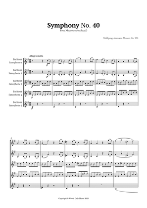 Symphony No. 40 by Mozart for Baritone Sax Quintet