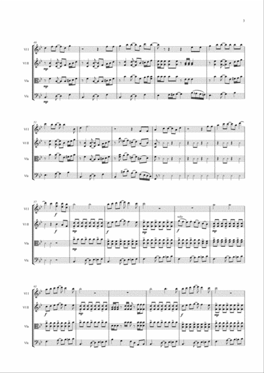 Ring, Ring Ring, Ring String Quartet scores gallery preview page 3