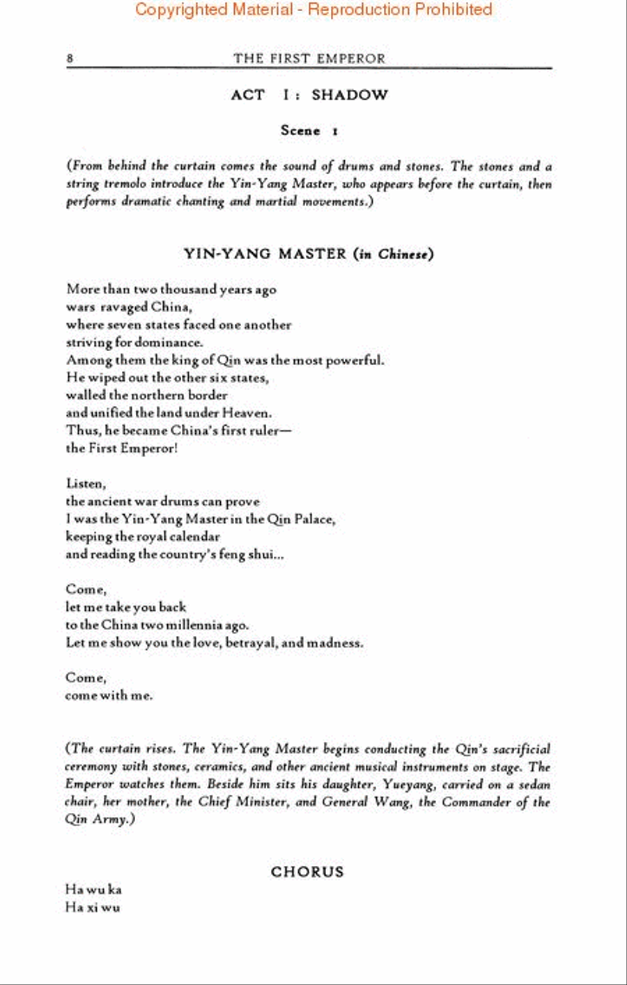 The First Emperor The First Emperor Libretti scores gallery preview page 2