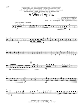 A World Aglow - Cello