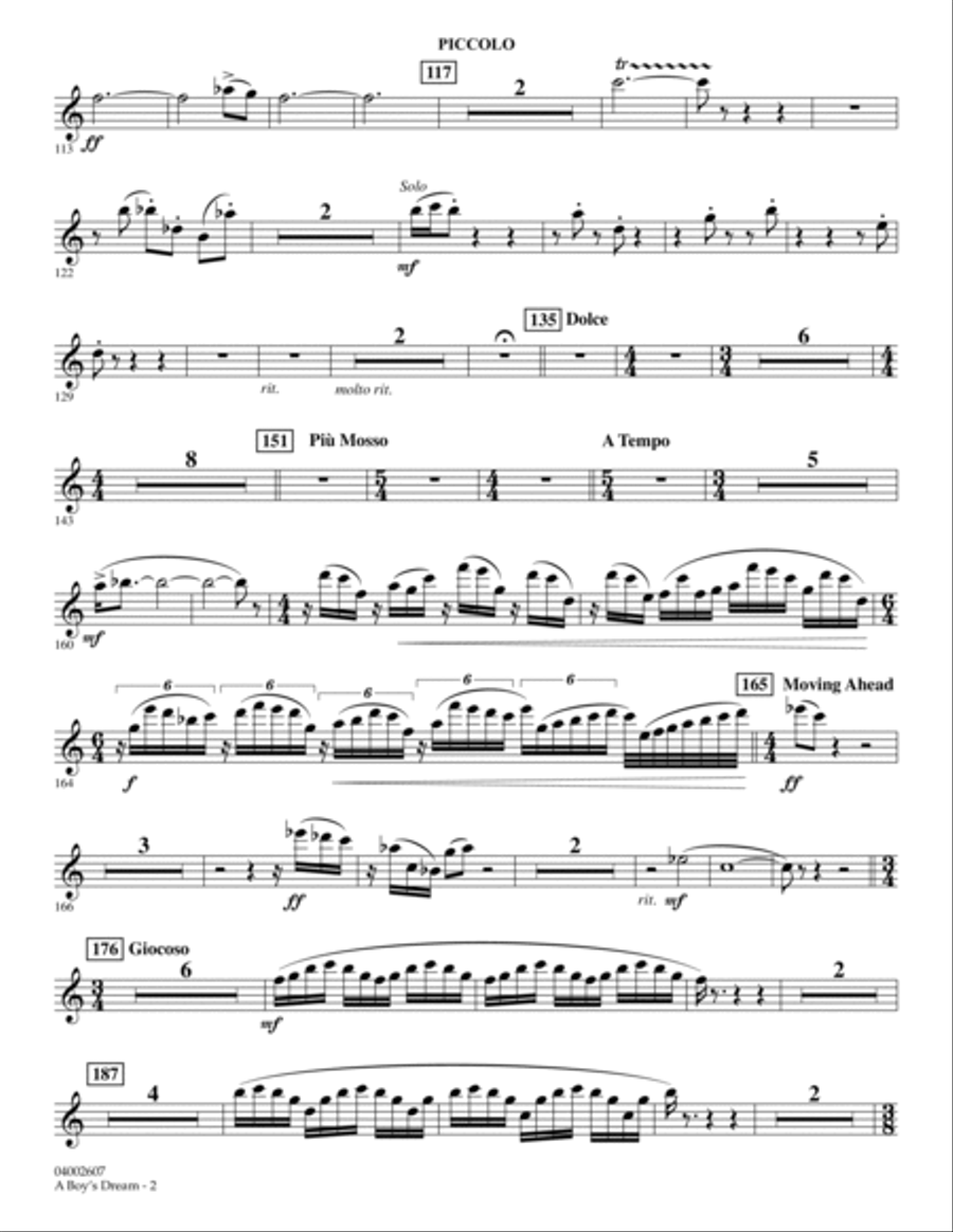 A Boy's Dream - Piccolo Concert Band scores gallery preview page 2