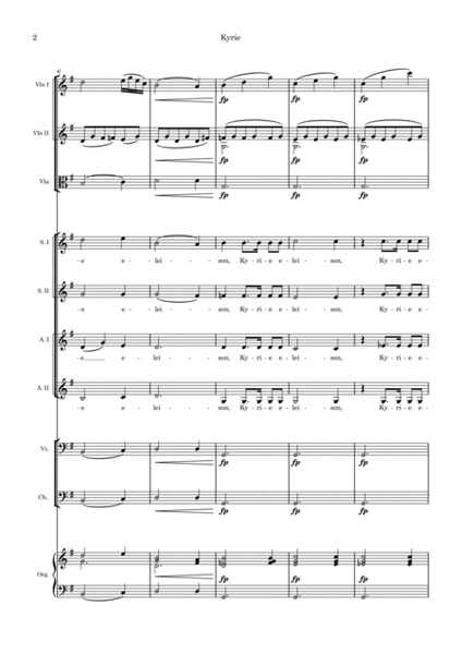 Schubert: MASS In G Major D-167 (Version for SSAA choir, SSA soli, strings and organ) - Score Only