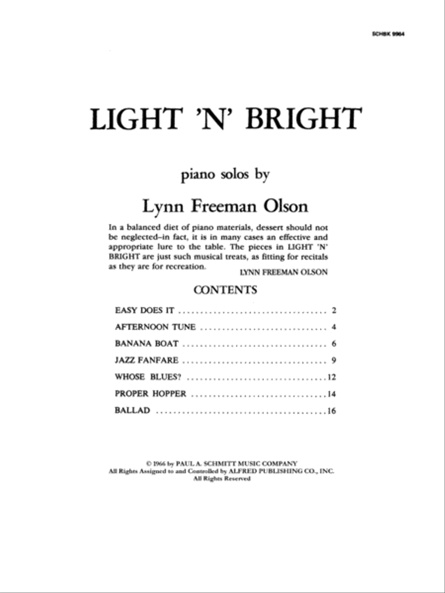 Light 'n' Bright Light 'n' Bright Piano Solo scores gallery preview page 2