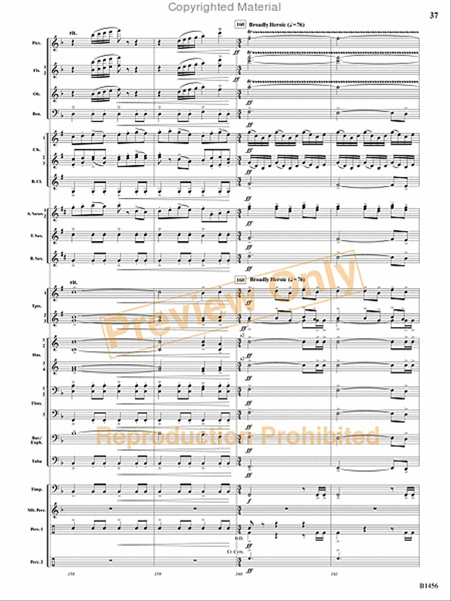 Overture to a Winter Celebration Concert Band scores gallery preview page 36