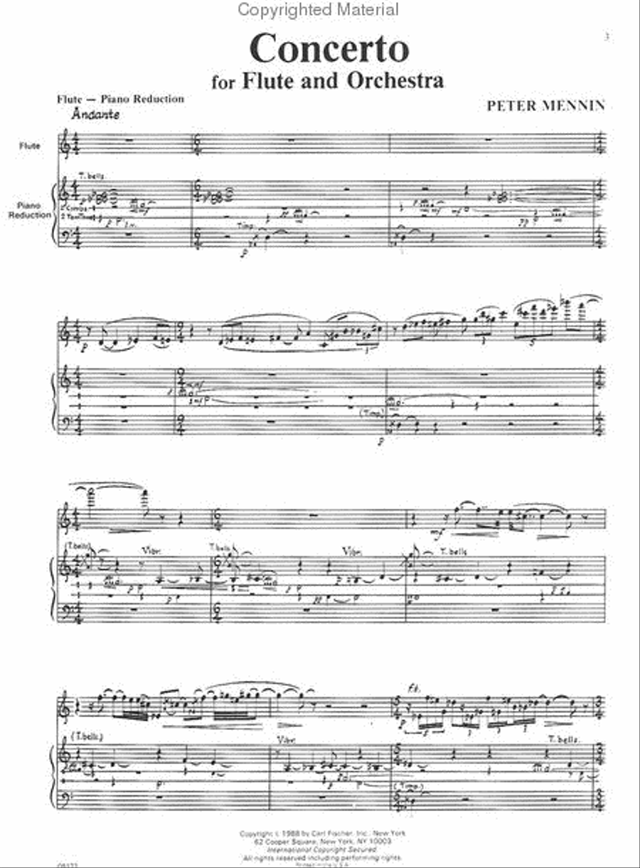 Concerto For Flute And Orchestra Flute Solo scores gallery preview page 2