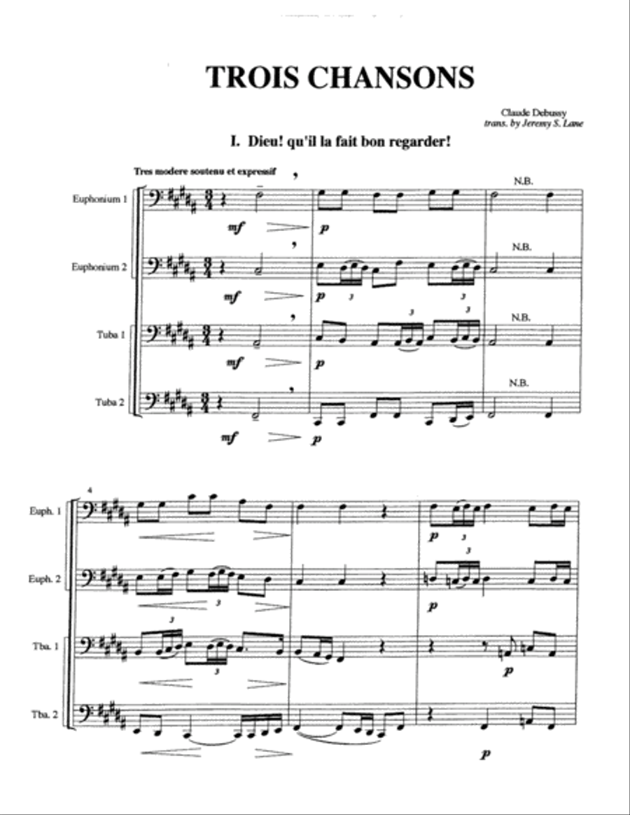Trois Chansons EETT scores gallery preview page 2