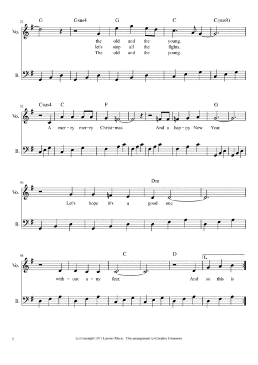 So This Is Christmas Piano Solo scores gallery preview page 2