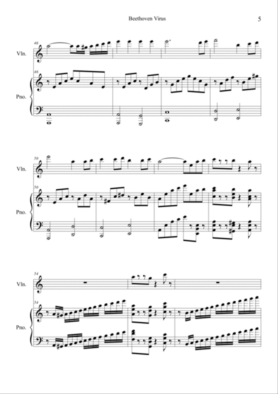 Beethoven Virus Violin Solo scores gallery preview page 5