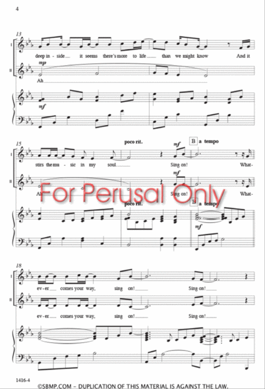 Sing On! - Two-part Octavo 2-Part scores gallery preview page 3