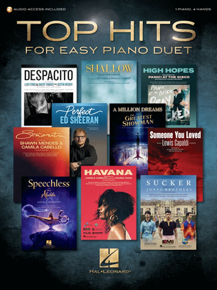 Book cover for Top Hits for Easy Piano Duet with Recorded Accompaniments