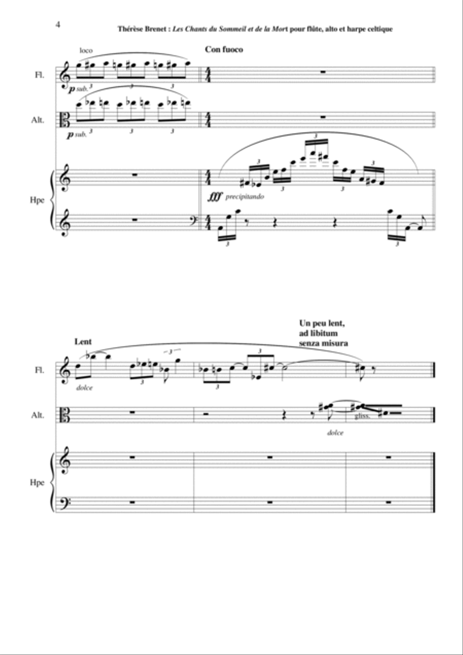 Thérèse Brenet - Chants du Sommeil et de la Mort Small Ensemble scores gallery preview page 4