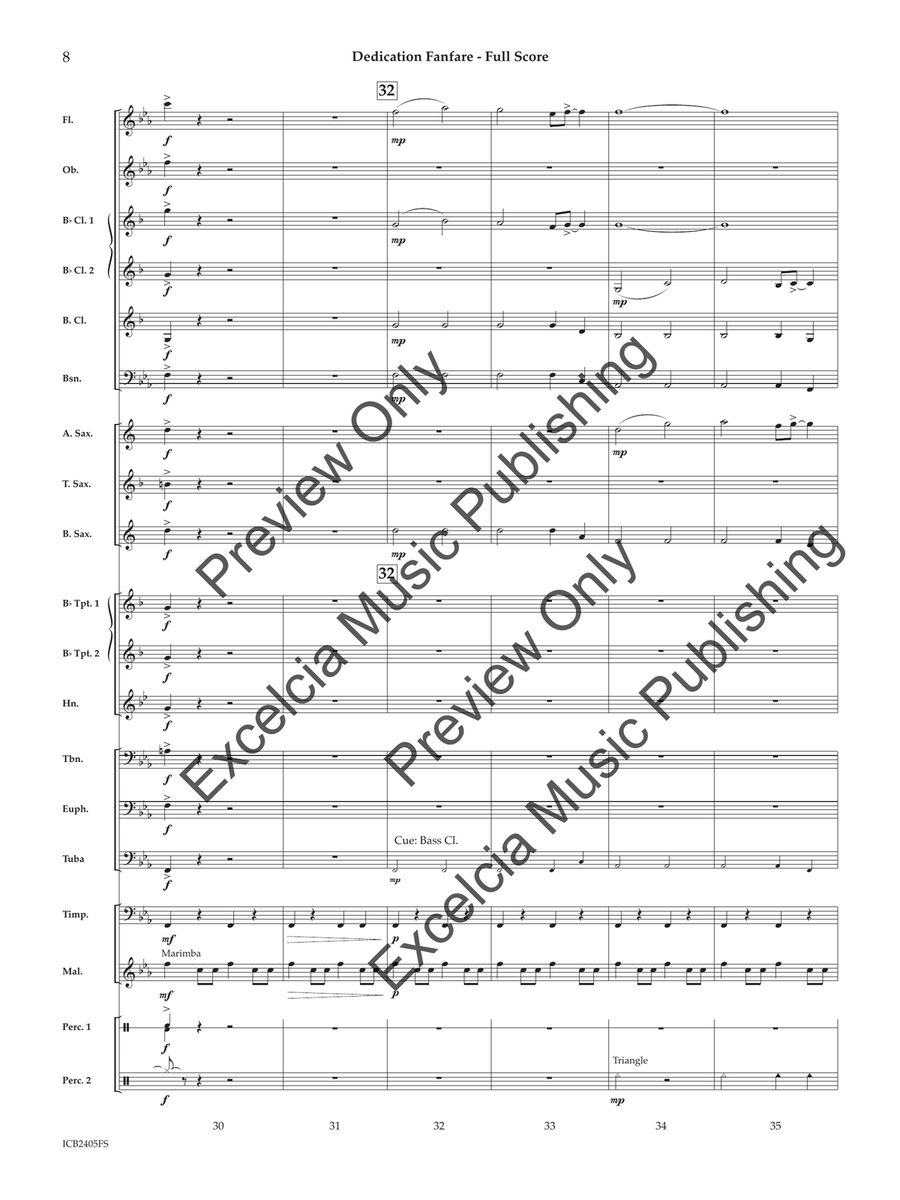 Dedication Fanfare Concert Band scores gallery preview page 9