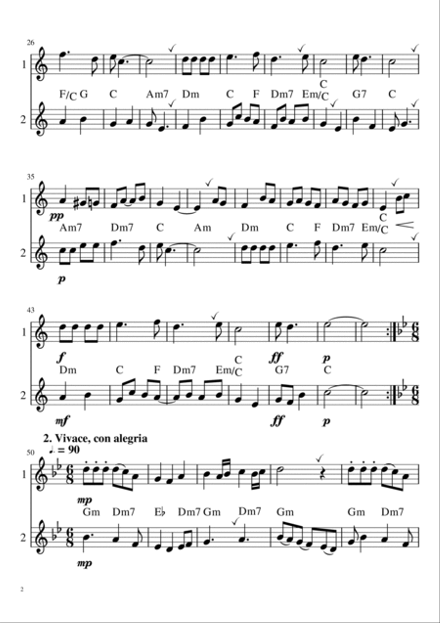 Two Little Spanish Duets Woodwind Ensemble scores gallery preview page 2