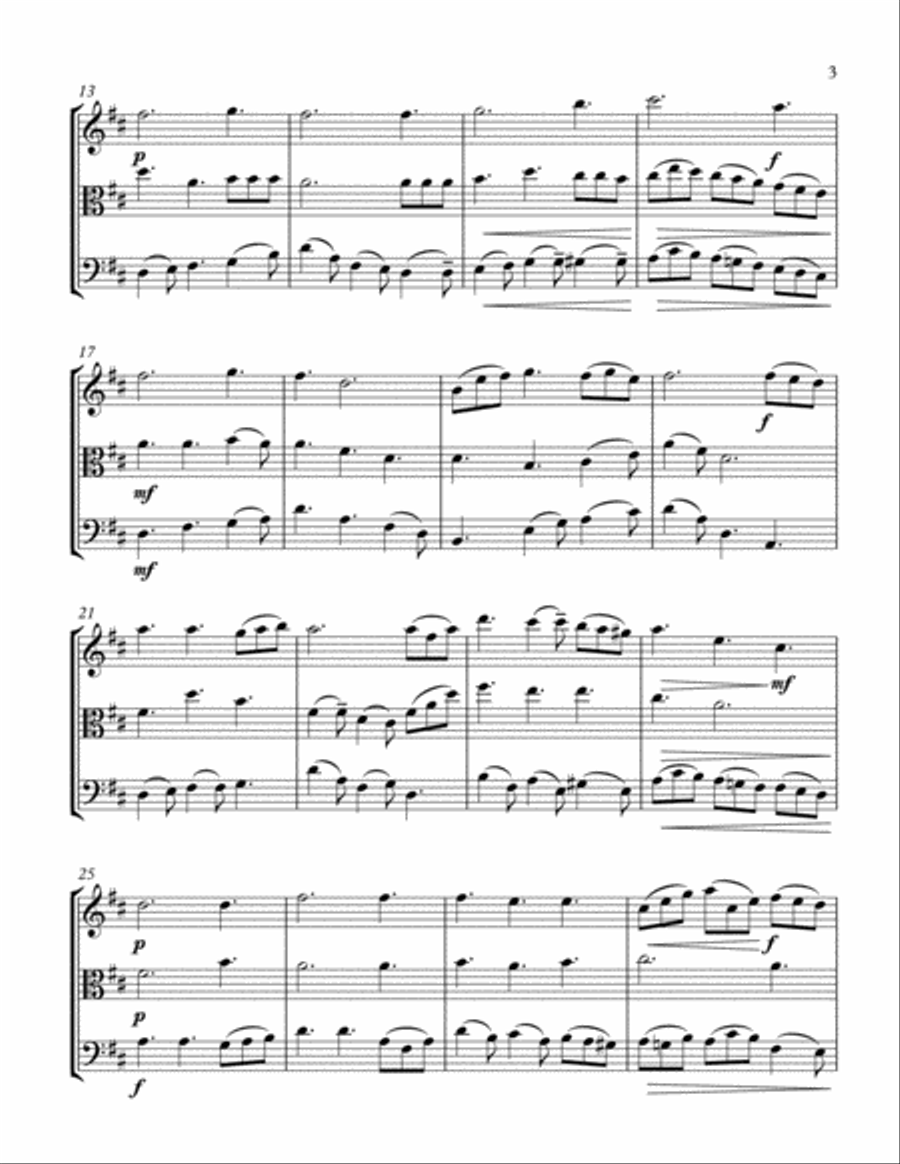 Blessed Assurance Violin Viola and Cello Trio-Two Tonalities Included String Trio scores gallery preview page 3