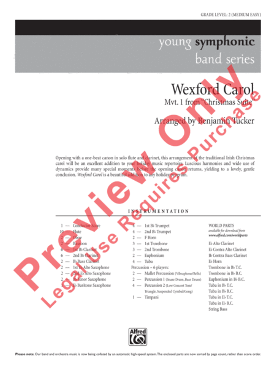 Wexford Carol Wexford Carol Concert Band scores gallery preview page 2